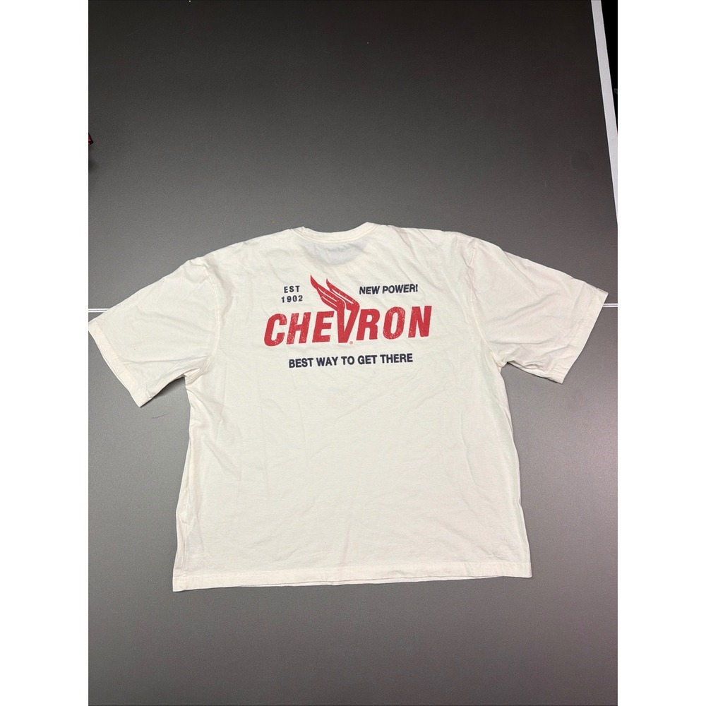 Old Navy Chevron Cropped T Shirt Top Men's Size Large White